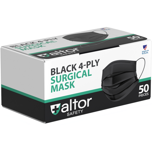 4Ply ASTM Level 2 Surgical Mask - Black